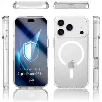 Schutzhülle 3MK Armor MagCase für Apple iPhone 17 Pro, magnetische Befestigung, transparent/rauchfarben
