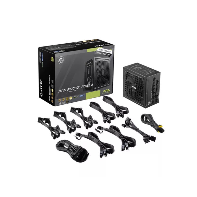 MSI MAG A1000GL PCIE5 II Netzteil 1000 W 24-Pin ATX ATX Schwarz