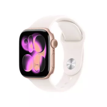Apple Watch Series 11 GPS 42mm Roségold Aluminiumgehäuse Light Blush Sportarmband S/M
