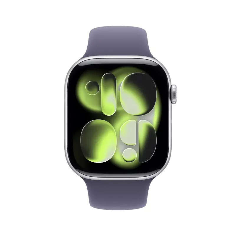 Smartwatch Apple Watch Series 11 GPS 46mm Silber Aluminiumgehäuse Purple Fog Sportband S/M