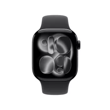 Smartwatch Apple Watch Series 11 GPS + Cellular 42mm Jet Black Aluminium Gehäuse Black Sport Band S/M