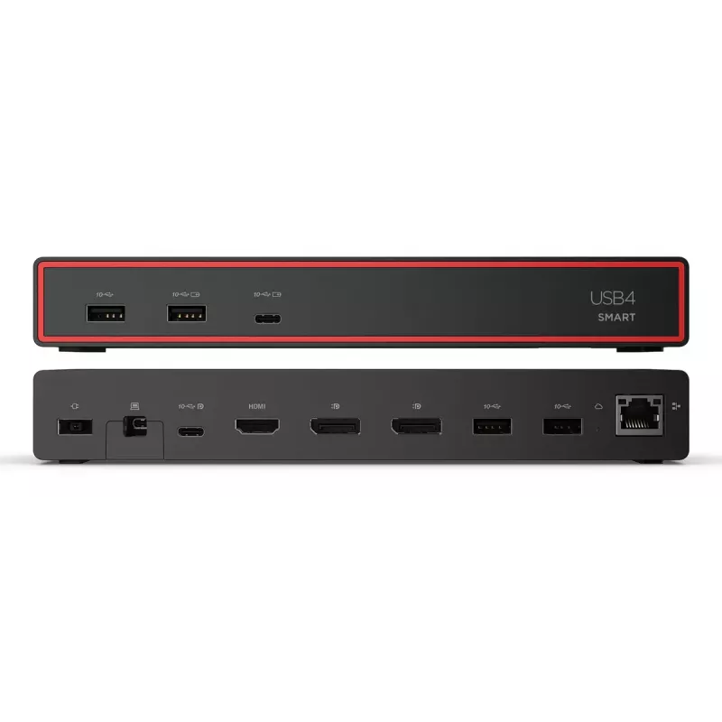 Dockingstation Lenovo ThinkPad USB4 Smart Dock 5500 – USB4-Host, 4x USB-A Gen2, HDMI, Gigabit-Ethernet, 135W-Netzteil, Eclipse Schwarz