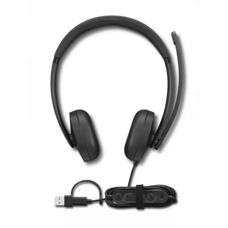 Lenovo VoIP Headset 5000 Kabelgebundenes Head-Band Büro/Callcenter USB Typ-C Schwarz