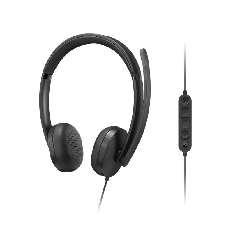 Lenovo VoIP Headset 5000 Kabelgebundenes Head-Band Büro/Callcenter USB Typ-C Schwarz