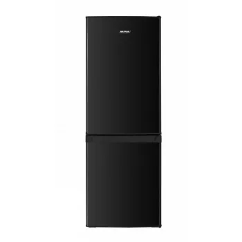 Kühl-Gefrierkombination MPM MPM-182-KB-39, freistehend 182 L (121 L Kühlschrank / 52 L Gefrierfach), schwarz, untenliegendes Gefrierfach, wechselbarer Türanschlag