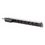 DIGITUS PDU - 1U Aluminium-Rackmount 7x Sicherheitssteckdose 16A 4000W 250VAC 50/60Hz 1x Leitungsschutzschalter