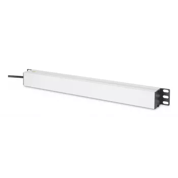 DIGITUS PDU - 1U Aluminium-Rackmount 8x CEE 7/7 Steckdose 1x Steckdose 10A Stecker 250VAC 50/60Hz IEC C14 Stecker Vorsicherung