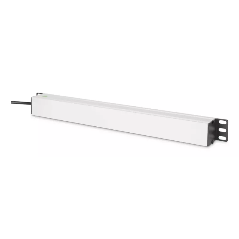 DIGITUS PDU - 1U Aluminium-Rackmount 8x CEE 7/7 Steckdose 1x Steckdose 10A Stecker 250VAC 50/60Hz IEC C14 Stecker Vorsicherung