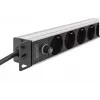 DIGITUS PDU - 1U Aluminium-Rackmount 8x CEE 7/7 Steckdose 1x Steckdose 10A Stecker 250VAC 50/60Hz IEC C14 Stecker Vorsicherung