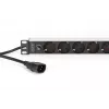 DIGITUS PDU - 1U Aluminium-Rackmount 8x CEE 7/7 Steckdose 1x Steckdose 10A Stecker 250VAC 50/60Hz IEC C14 Stecker Vorsicherung