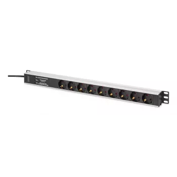 DIGITUS PDU - Aluminium-Rack-einbaubarer Frequenzfilter 2 m 16 A 3600 W 230 V AC 50/60 Hz 7x Sicherheit 2x Steckdose