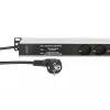 DIGITUS PDU - Aluminium-Rack-einbaubarer Frequenzfilter 2 m 16 A 3600 W 230 V AC 50/60 Hz 7x Sicherheit 2x Steckdose
