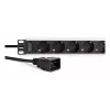 DIGITUS PDU - 1U Aluminium-Rackmount 8x Schutzkontaktsteckdose 1x Ausgang 16A 230VAC 50/60Hz IEC C20 Stecker