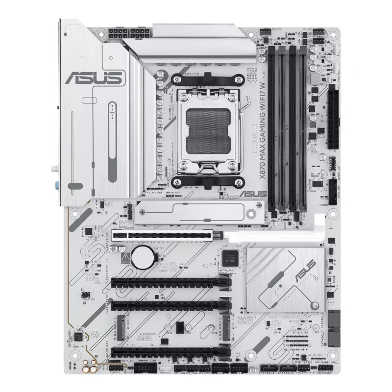 Motherboard ASUS X870 MAX GAMING WIFI7 W ATX — AMD X870, Sockel AM5, DDR5, 4 DIMM, Wi‑Fi 7, 2,5Gb LAN