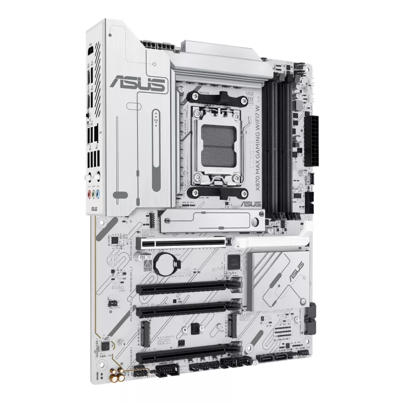 Motherboard ASUS X870 MAX GAMING WIFI7 W ATX — AMD X870, Sockel AM5, DDR5, 4 DIMM, Wi‑Fi 7, 2,5Gb LAN