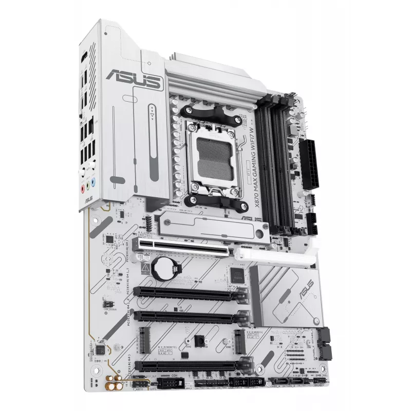 Motherboard ASUS X870 MAX GAMING WIFI7 W ATX — AMD X870, Sockel AM5, DDR5, 4 DIMM, Wi‑Fi 7, 2,5Gb LAN