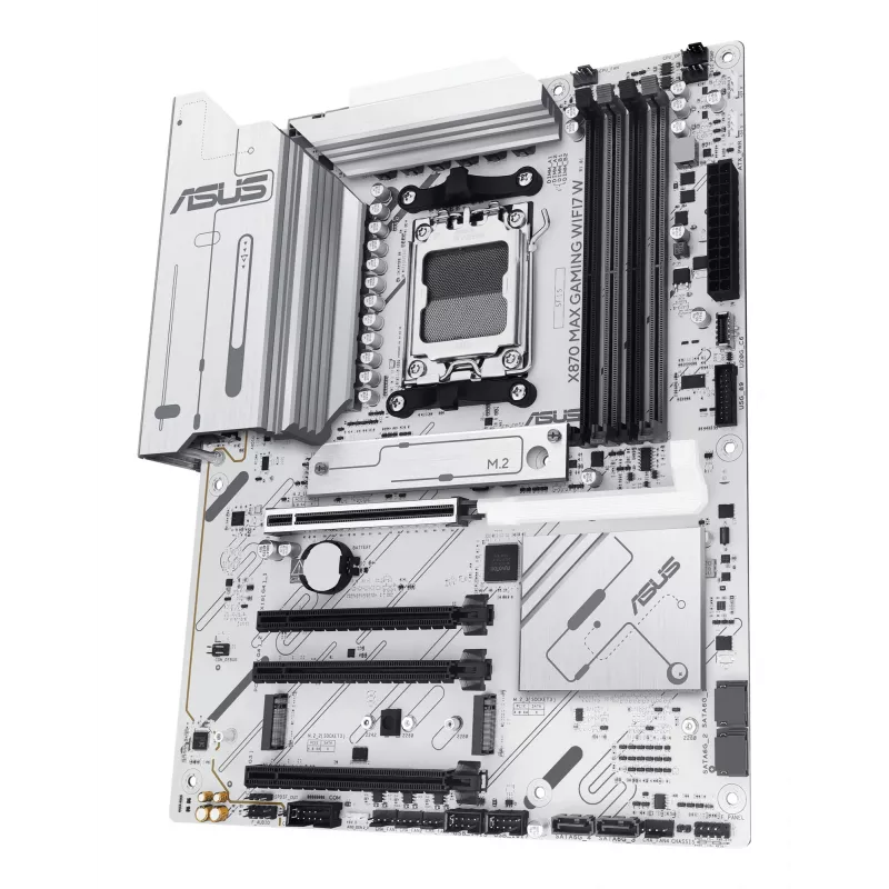 Motherboard ASUS X870 MAX GAMING WIFI7 W ATX — AMD X870, Sockel AM5, DDR5, 4 DIMM, Wi‑Fi 7, 2,5Gb LAN