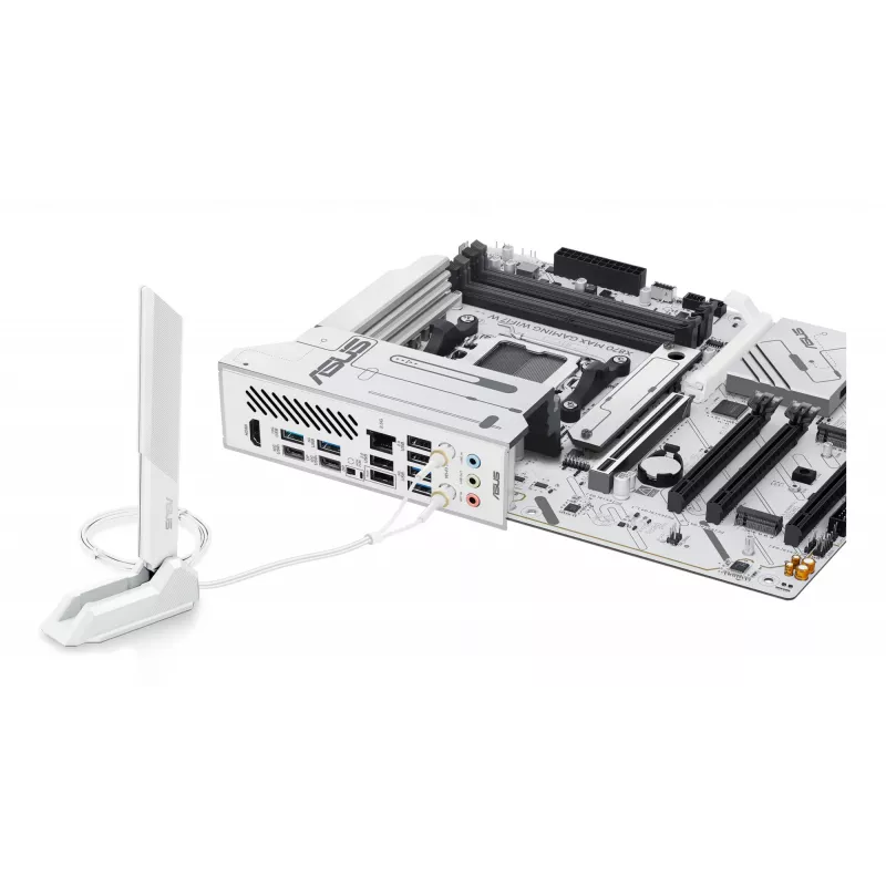 Motherboard ASUS X870 MAX GAMING WIFI7 W ATX — AMD X870, Sockel AM5, DDR5, 4 DIMM, Wi‑Fi 7, 2,5Gb LAN