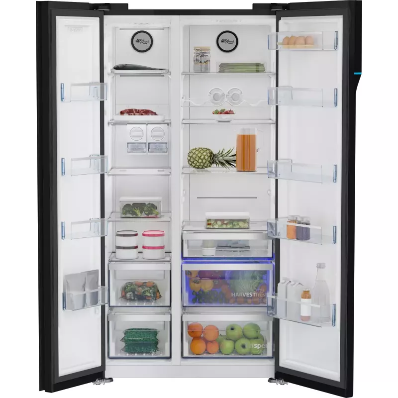 Beko GN163140ZGBN Side-by-Side-Kühlschrank Freistehend 558 L Schwarz