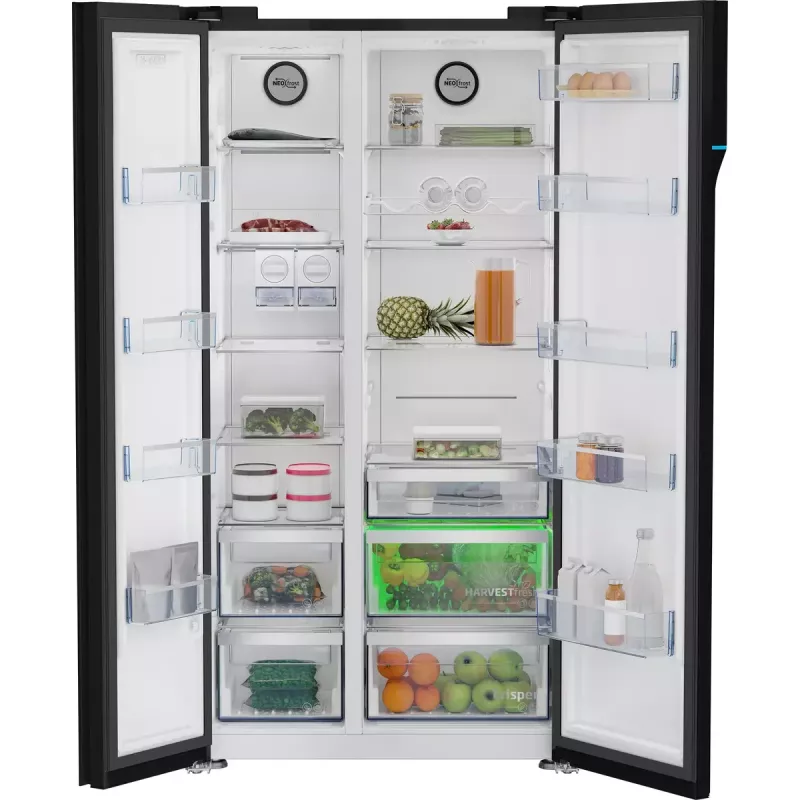 Beko GN163140ZGBN Side-by-Side-Kühlschrank Freistehend 558 L Schwarz