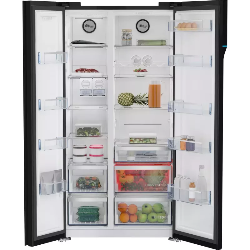 Beko GN163140ZGBN Side-by-Side-Kühlschrank Freistehend 558 L Schwarz
