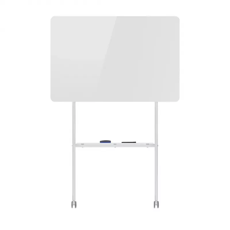Whiteboard ergo office ER-306 — trocken abwischbare einseitige horizontale Tafel, 1190×790 mm, freistehend aus Stahl mit Rollen, magnetisch