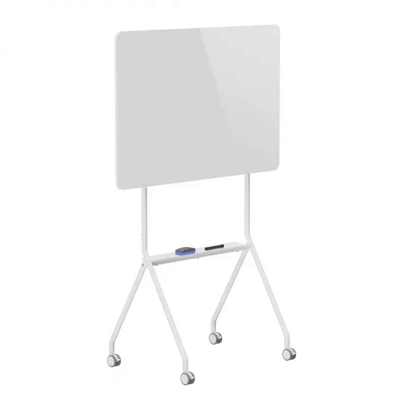 Whiteboard ergo office ER-306 — trocken abwischbare einseitige horizontale Tafel, 1190×790 mm, freistehend aus Stahl mit Rollen, magnetisch