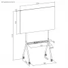Whiteboard ergo office ER-306 — trocken abwischbare einseitige horizontale Tafel, 1190×790 mm, freistehend aus Stahl mit Rollen, magnetisch