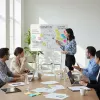 Whiteboard ergo office ER-306 — trocken abwischbare einseitige horizontale Tafel, 1190×790 mm, freistehend aus Stahl mit Rollen, magnetisch