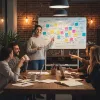Whiteboard ergo office ER-306 — trocken abwischbare einseitige horizontale Tafel, 1190×790 mm, freistehend aus Stahl mit Rollen, magnetisch
