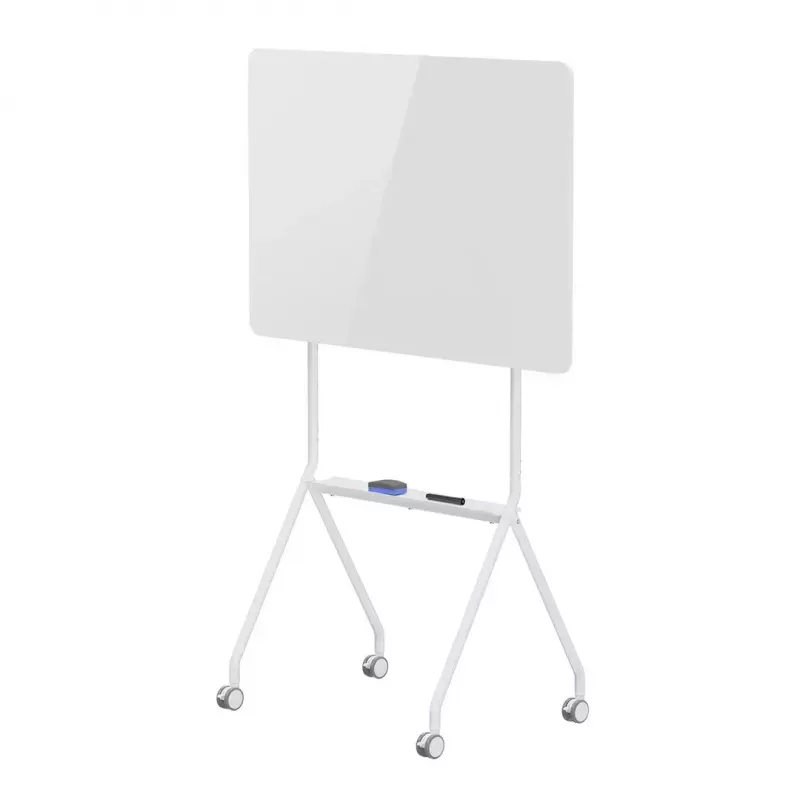 Whiteboard ergo office ER-306 — trocken abwischbare einseitige horizontale Tafel, 1190×790 mm, freistehend aus Stahl mit Rollen, magnetisch