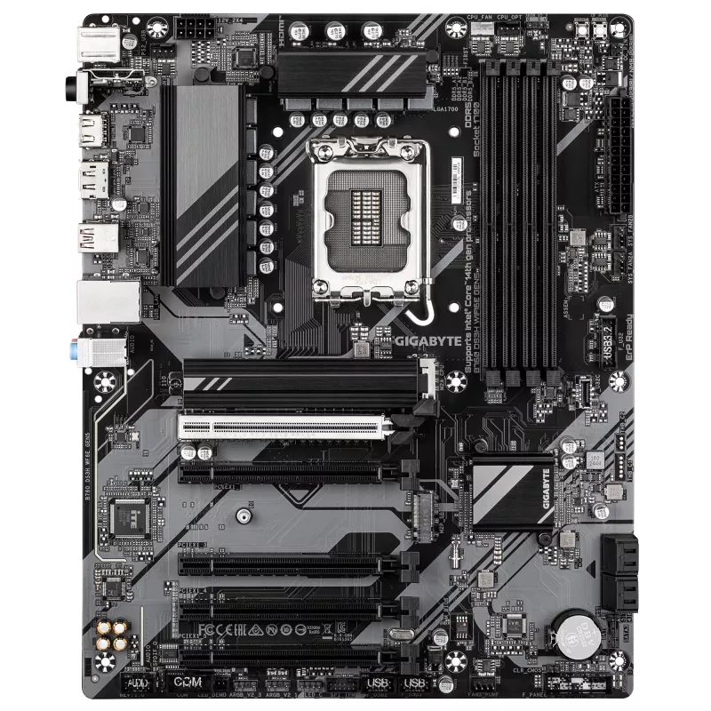GIGABYTE B760 DS3H WIFI6E GEN5 Mainboard - Unterstützt Intel Core 14. Gen CPUs, 8+2+1 Phasen Digital VRM, bis zu 5600MHz DDR5, 2xPCIe 4.0 M.2, Wi-Fi 6E, 1GbE LAN, USB 3.2 Gen 2x2