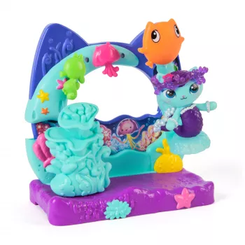 Gabbys Dollhouse: Der Film, Mercats Aquarium-Balkon, mit Spielfigur & Puppenhaus-Zubehör, Kinderspielzeug für Mädchen & Jungen ab 3 Jahren