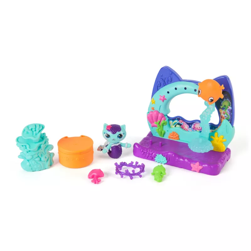 Gabbys Dollhouse: Der Film, Mercats Aquarium-Balkon, mit Spielfigur & Puppenhaus-Zubehör, Kinderspielzeug für Mädchen & Jungen ab 3 Jahren