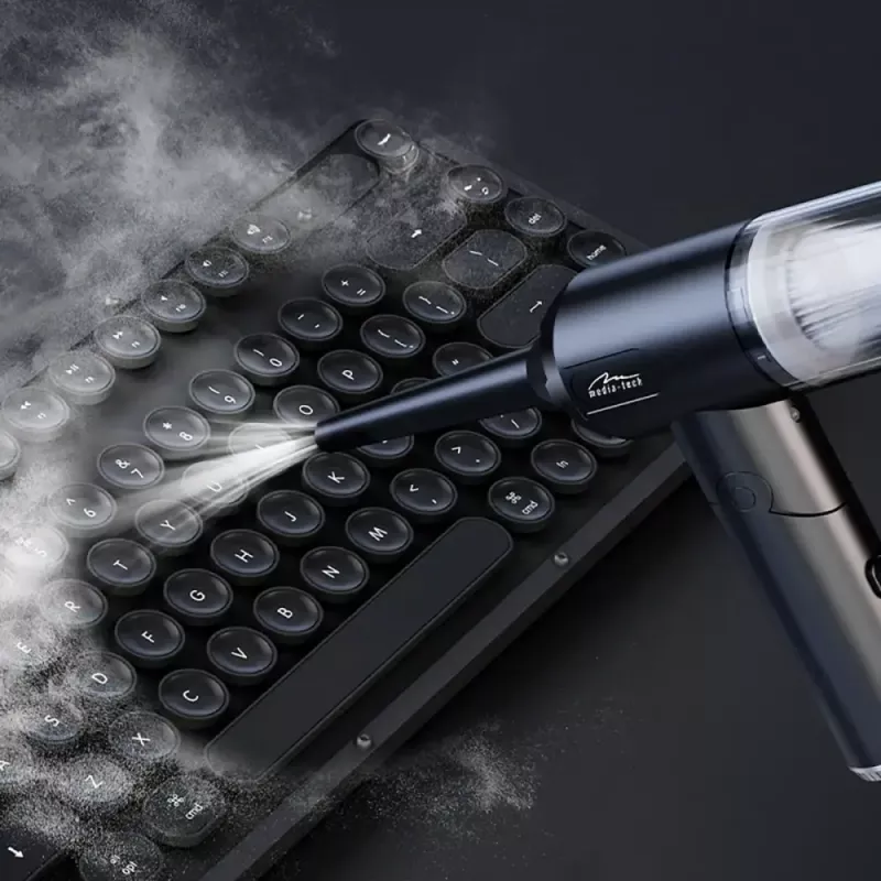 Mini-Gebläse MEDIA-TECH MT6538 2 IN 1 Jet Air Duster — kabelloser Handreiniger, 2000 mAh, 65 W, 2500 l/min, 7000 Pa