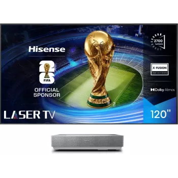 Hisense 120L5ND Projektions-TV Ultra-Kurzdistanz-Projektor 2700 ANSI Lumen DLP UHD 4K (3840x2160) Schwarz, Silber 3D