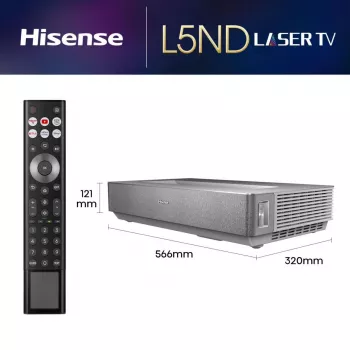 Hisense 120L5ND Projektions-TV Ultra-Kurzdistanz-Projektor 2700 ANSI Lumen DLP UHD 4K (3840x2160) Schwarz, Silber 3D