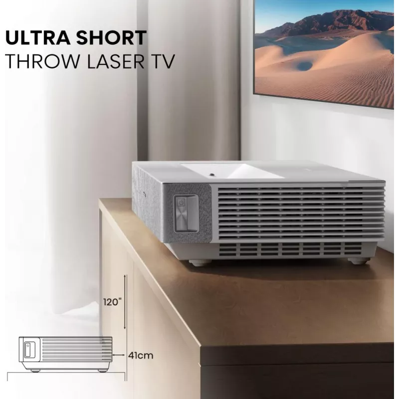 Hisense 120L5ND Projektions-TV Ultra-Kurzdistanz-Projektor 2700 ANSI Lumen DLP UHD 4K (3840x2160) Schwarz, Silber 3D