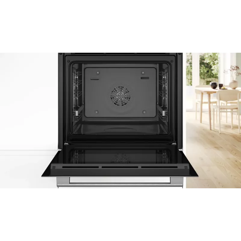 Einbau-Elektrobackofen Bosch Serie 6 HBG536EW4 — 71 L, 3400 W, weiß, EasyClean, 10 Automatikprogramme