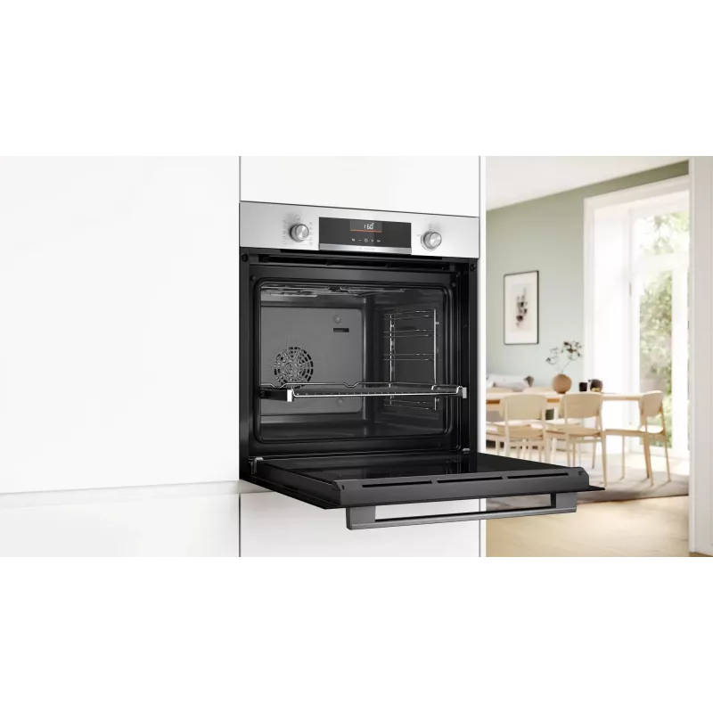 Einbau-Elektrobackofen Bosch Serie 6 HBG536EW4 — 71 L, 3400 W, weiß, EasyClean, 10 Automatikprogramme