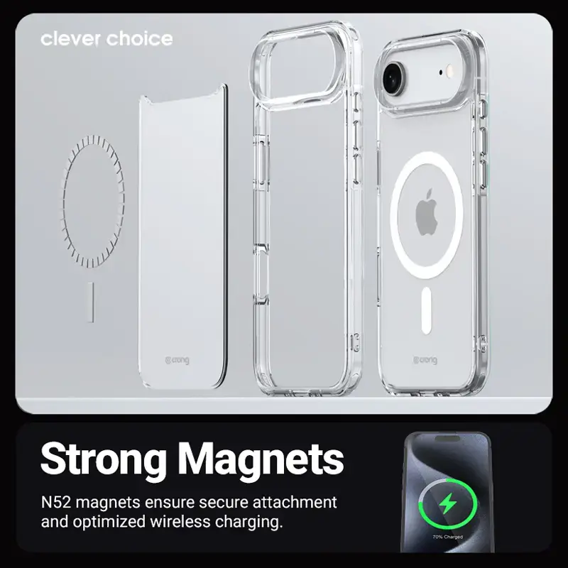 Crong Clear MAG Cover Case mit MagSafe für iPhone 17 transparent CRGCLRMIP1763TRS