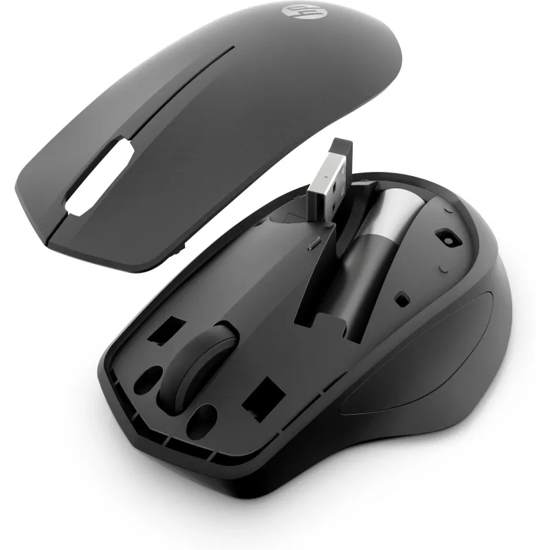 HP 280 Silent Wireless Maus, Rechtshändig, Optisch, RF Wireless, Schwarz