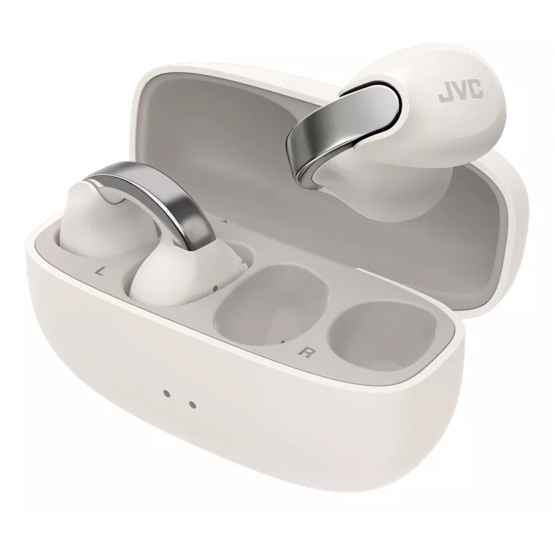 JVC HA-NP1T Headset True Wireless Stereo (TWS) Ear-Clip-On Anrufe/Musik USB Typ-C Bluetooth Silber, Weiß