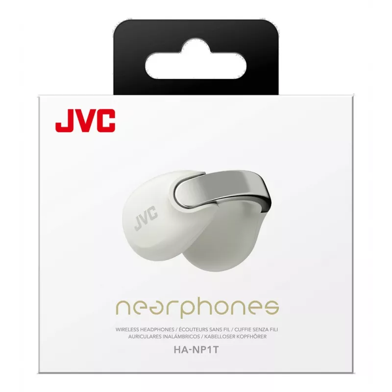 JVC HA-NP1T Headset True Wireless Stereo (TWS) Ear-Clip-On Anrufe/Musik USB Typ-C Bluetooth Silber, Weiß