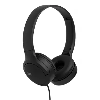 Headset JVC HA-S33UC binaural kabelgebunden mit Kopfbügel, 2 Treiber 29,7 mm, 20–20000 Hz, 1,2 m Kabel, Inline-Mikrofon, schwarz