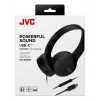 Headset JVC HA-S33UC binaural kabelgebunden mit Kopfbügel, 2 Treiber 29,7 mm, 20–20000 Hz, 1,2 m Kabel, Inline-Mikrofon, schwarz