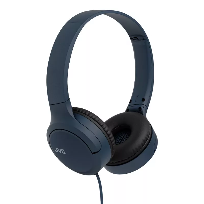 Kabelgebundenes binaurales Headset JVC HA-S33UCAU, Kopfbügel, USB-C, 2 Treiber 2,97 cm, 20–20000 Hz, Kabel 1,2 m, blau