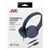 Kabelgebundenes binaurales Headset JVC HA-S33UCAU, Kopfbügel, USB-C, 2 Treiber 2,97 cm, 20–20000 Hz, Kabel 1,2 m, blau
