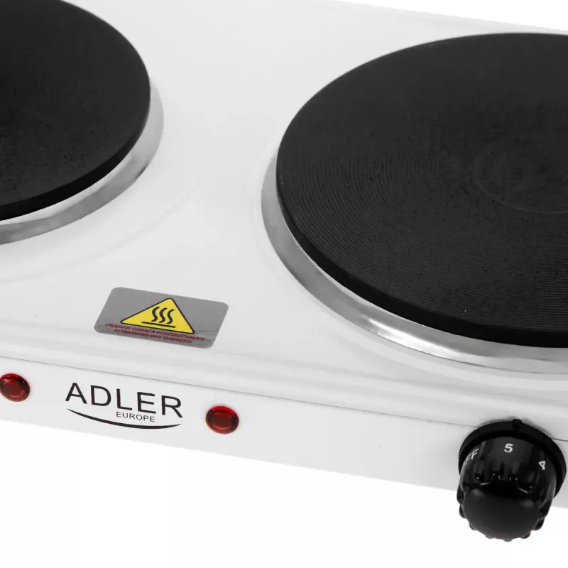 Elektrokochplatte Adler AD 6520, 2 Kochzonen, weiß