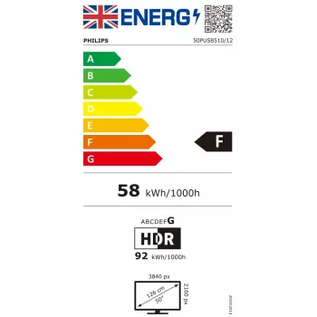 Philips 50PUS8510 127 cm (50 Zoll) 4K Ultra HD Smart TV Wi-Fi Schwarz
